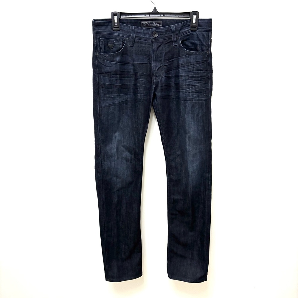 Guess Lincoln Slim Straight Leg Jeans Dark Wash Mens Size 31x32